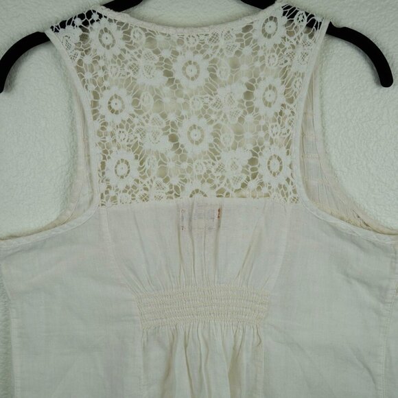 Mudd Lace Back Cotton Baby Doll Tank Top Size L Boho Festival - Picture 8 of 13